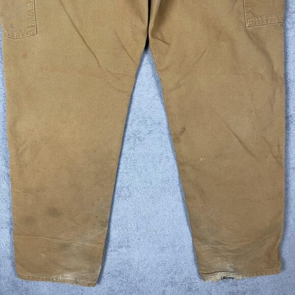 Carhartt Pants Mens 34x33 Flannel Lined Workwear Double Knee Distressed READ - Picture 6 of 14